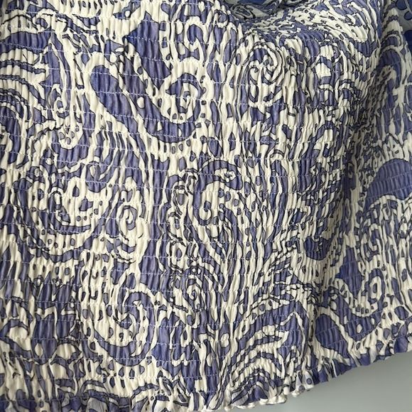 EXPRESS Blue & White Off the Shoulder Blouse medium - Picture 2 of 3